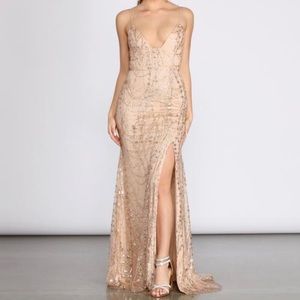 Women’s gold dress